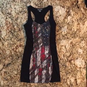 Metal Mulisha American Flag bodycon dress Size XS